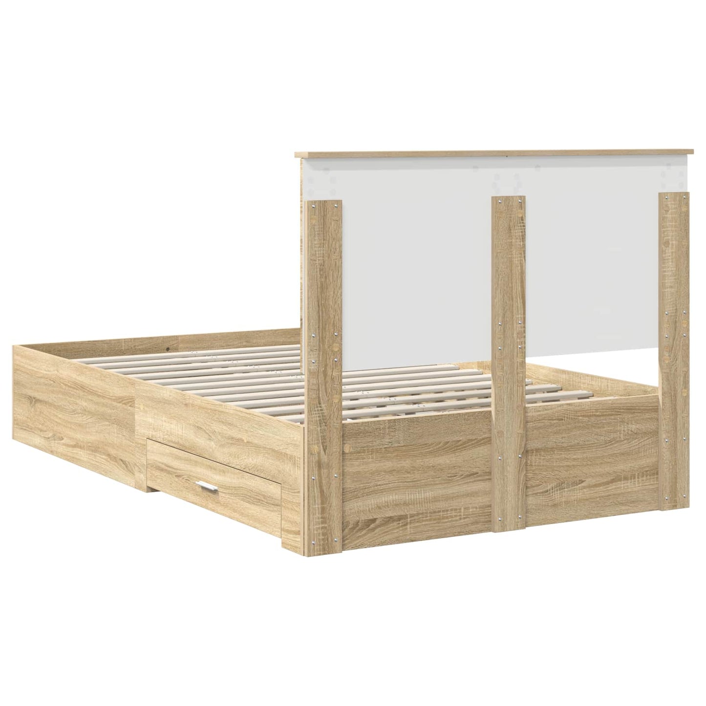 vidaXL Bed Frame with Drawer Sonoma Oak 120 x 200 cm Engineered Wood