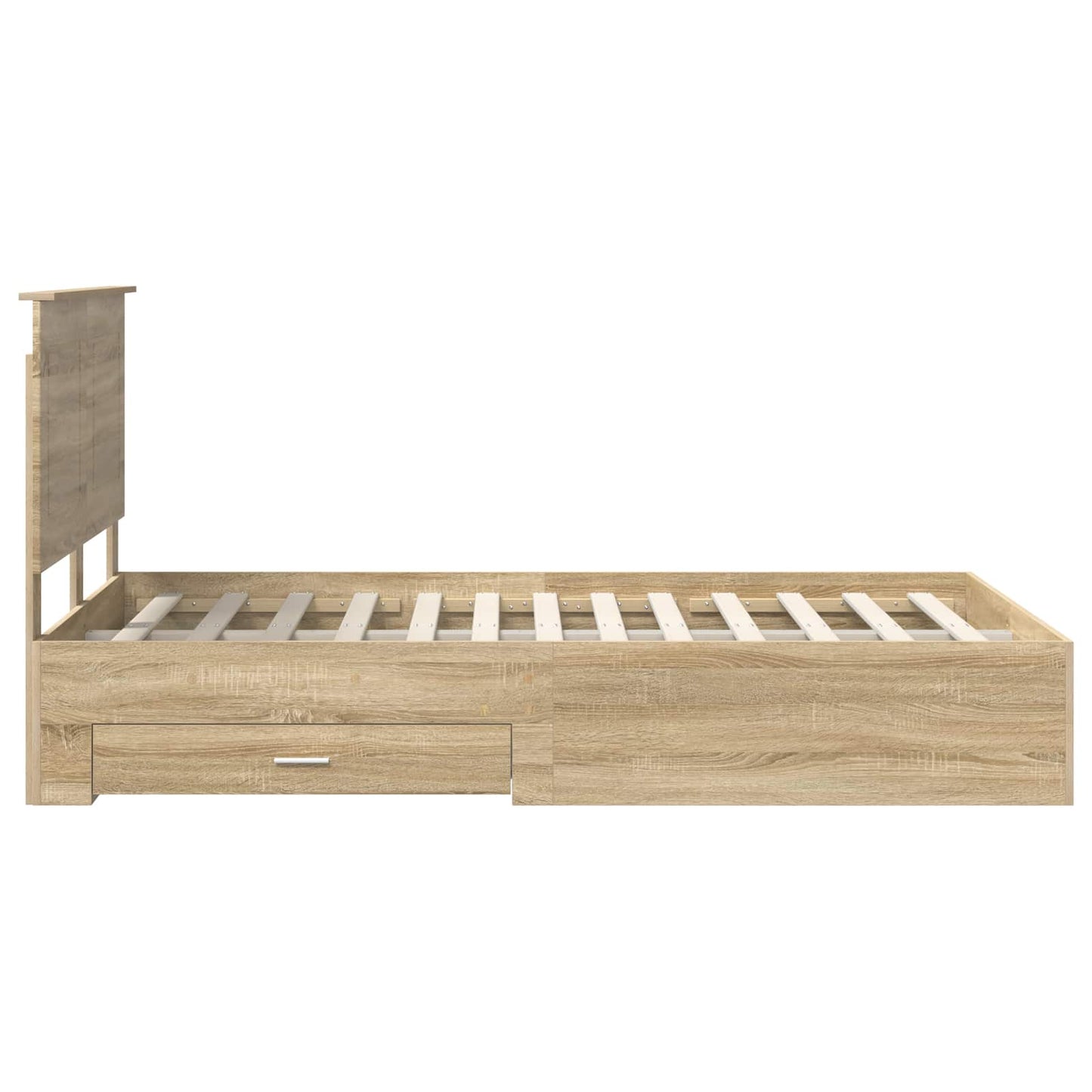 vidaXL Bed Frame with Drawer Sonoma Oak 120 x 200 cm Engineered Wood