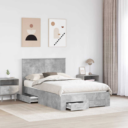 vidaXL Bed Frame Concrete Grey 120 x 200 cm Engineered Wood