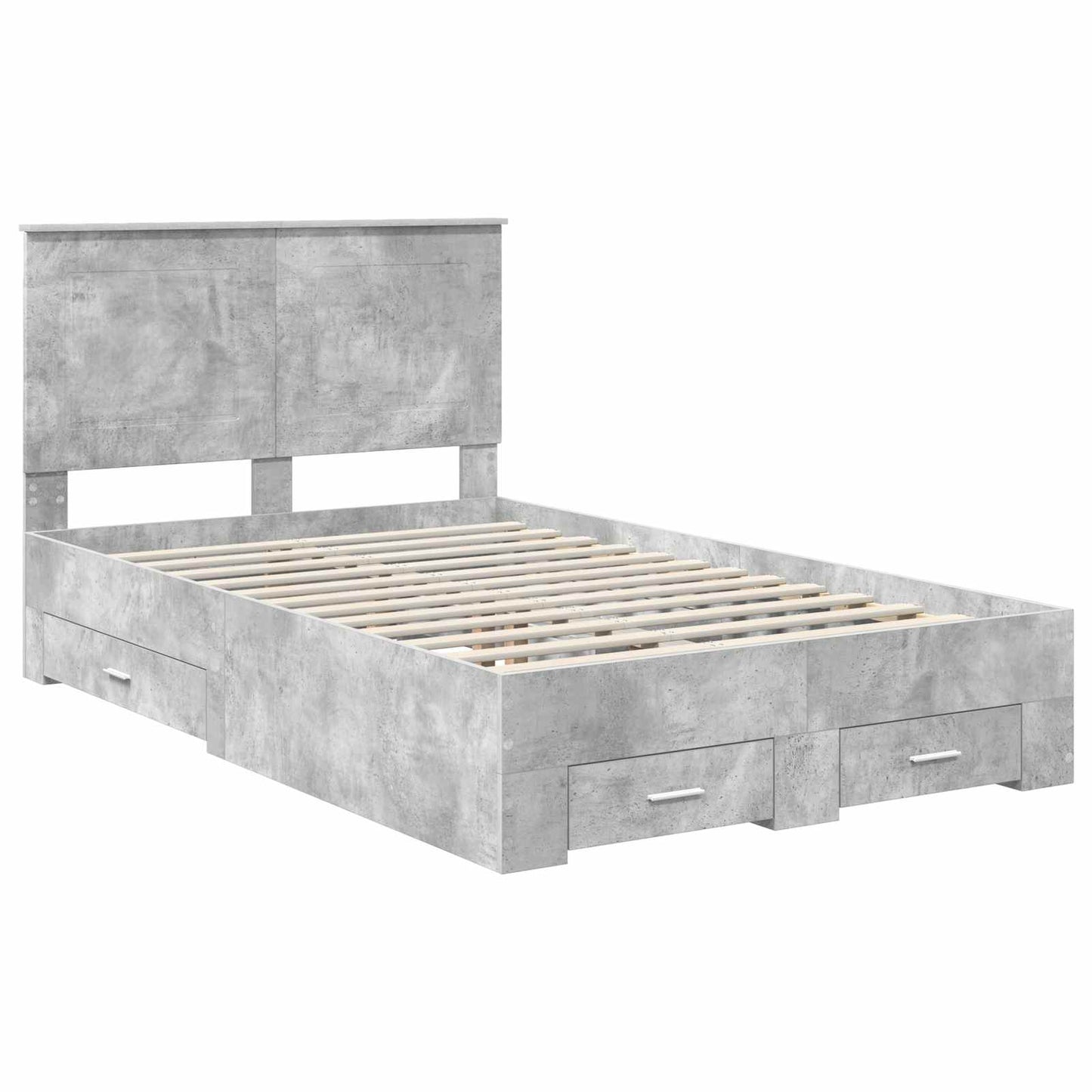 vidaXL Bed Frame Concrete Grey 120 x 200 cm Engineered Wood