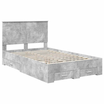 vidaXL Bed Frame Concrete Grey 120 x 200 cm Engineered Wood
