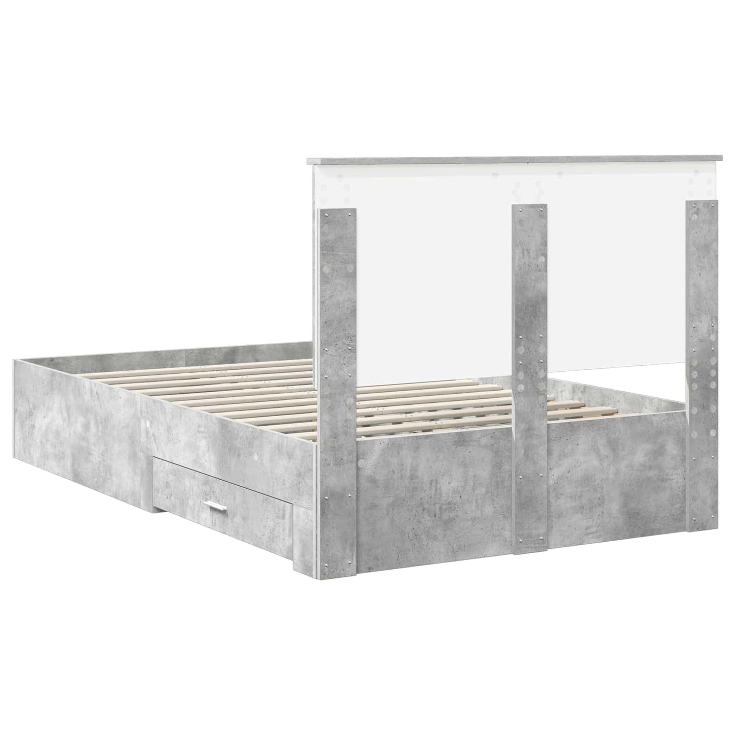 vidaXL Bed Frame Concrete Grey 120 x 200 cm Engineered Wood