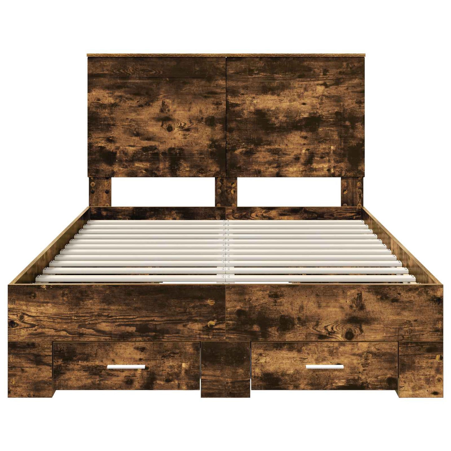 vidaXL Bed Frame with Drawer Smoked Oak 120 x 200 cm Engineered Wood