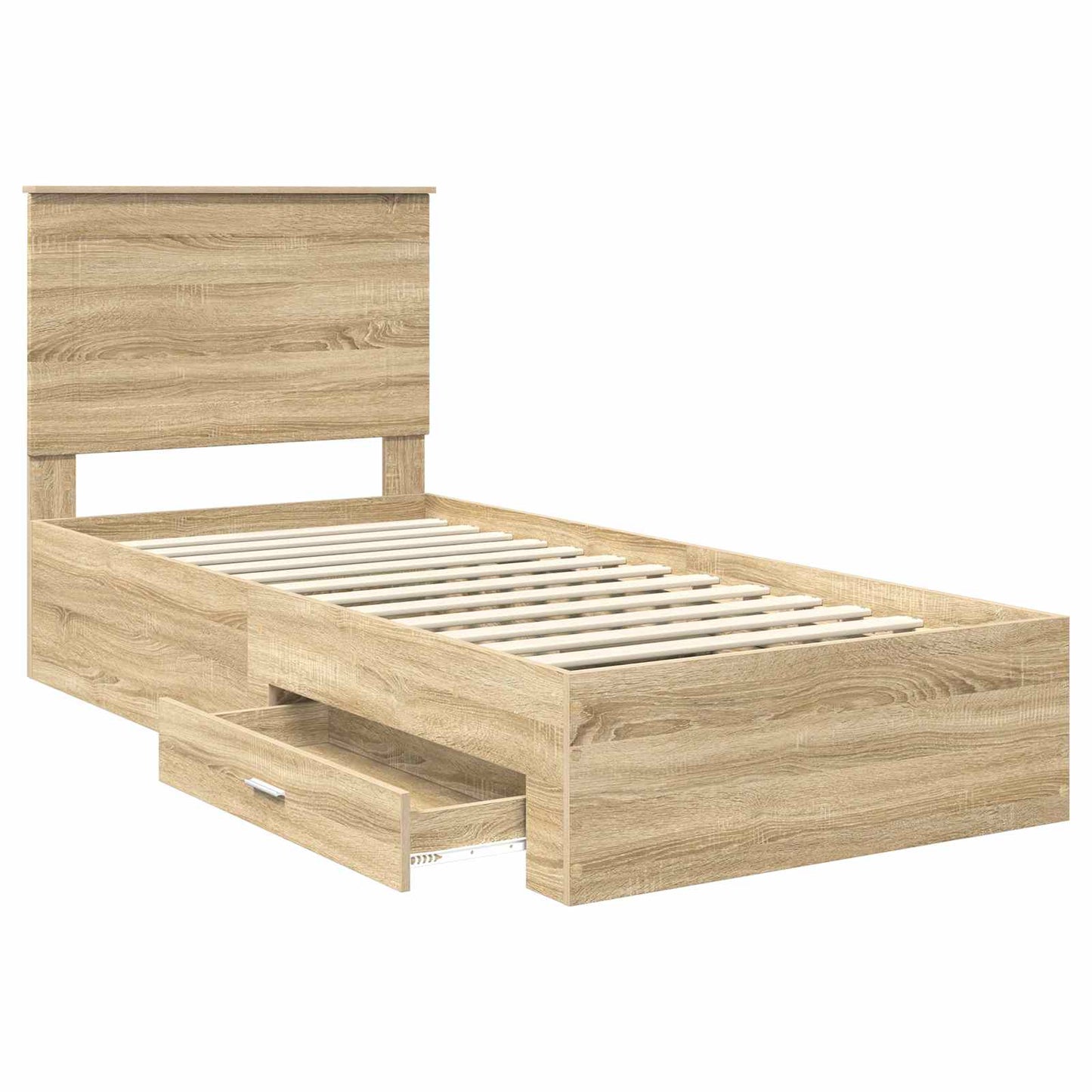 vidaXL Bed Frame with Drawer Sonoma Oak 100 x 200 cm Engineered Wood