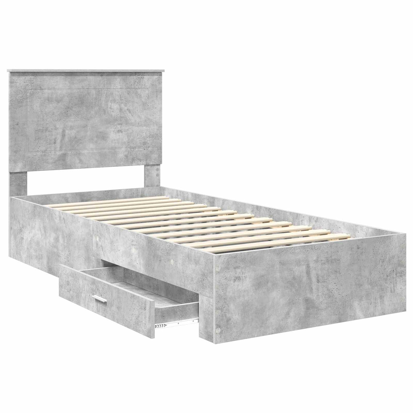vidaXL Bed Frame Concrete Grey 100 x 200 cm Engineered Wood