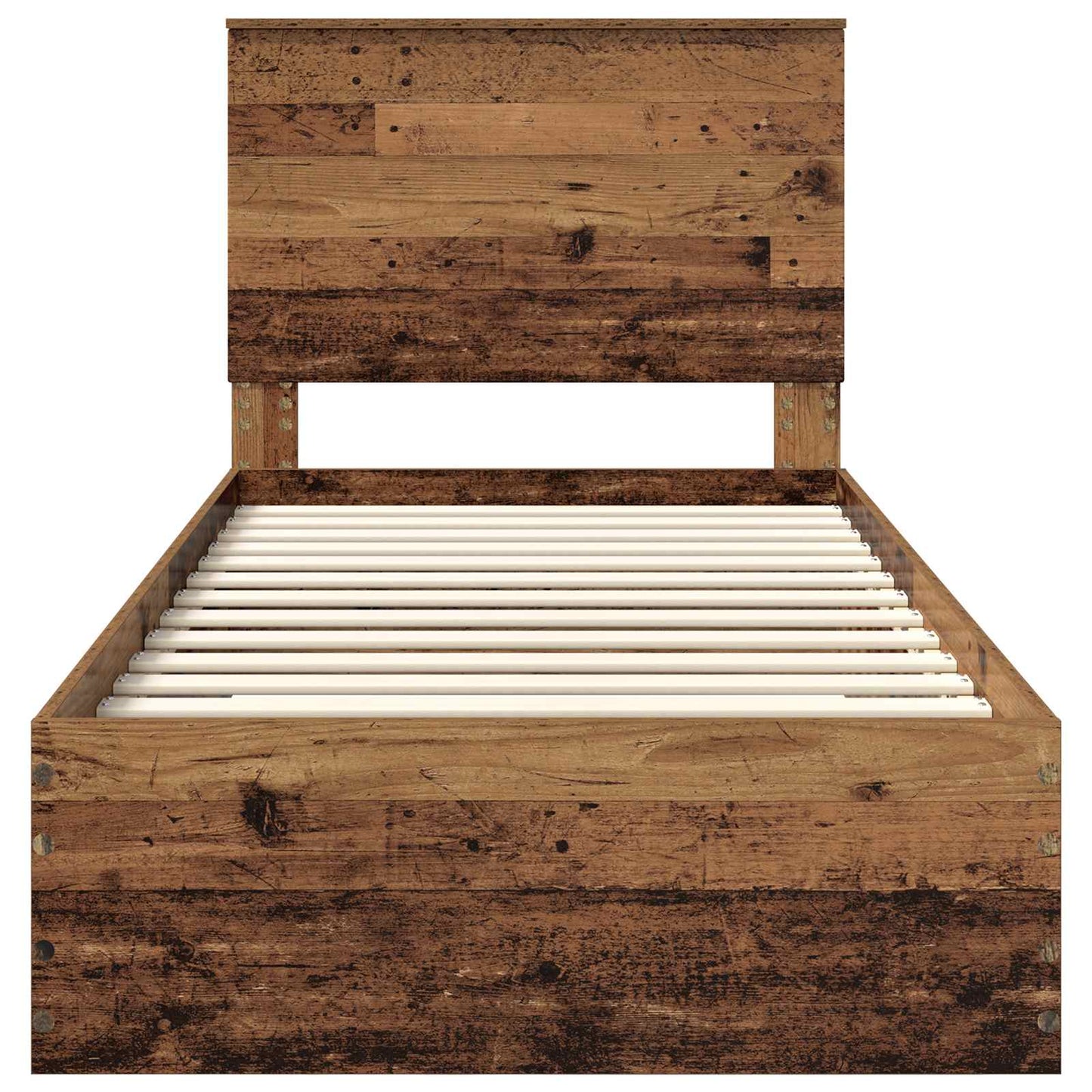 vidaXL Bed Frame with Headboard Old Wood 90 x 190 cm Engineered Wood