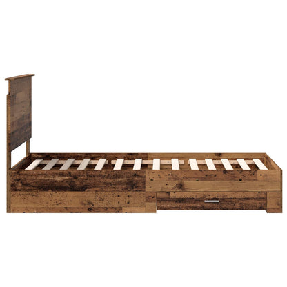 vidaXL Bed Frame with Headboard Old Wood 90 x 190 cm Engineered Wood