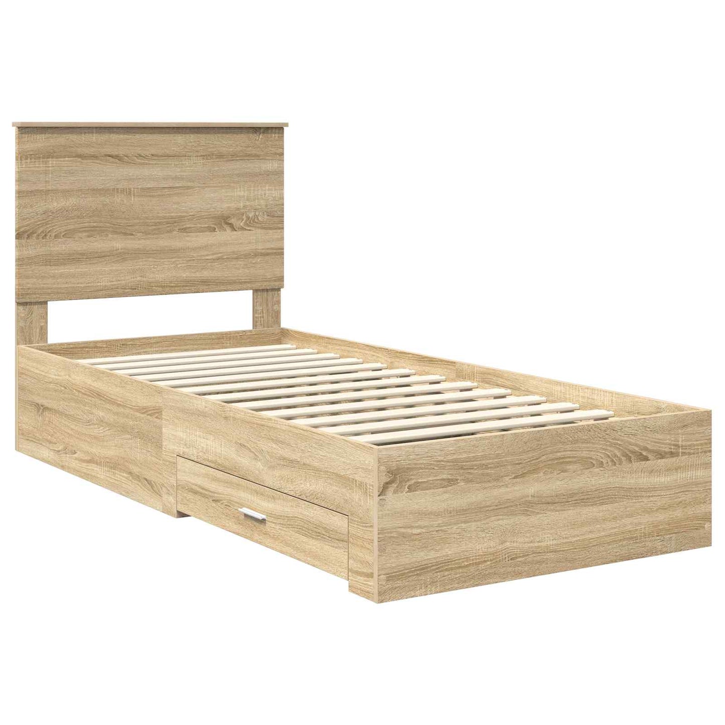 vidaXL Bed Frame with Headboard Sonoma Oak 90 x 200 cm Engineered Wood