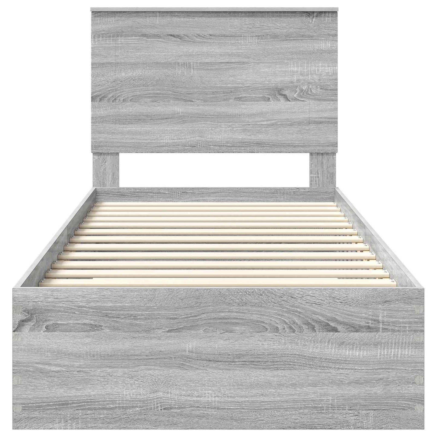 vidaXL Bed Frame with Drawer Grey Sonoma 90 x 200 cm Engineered Wood
