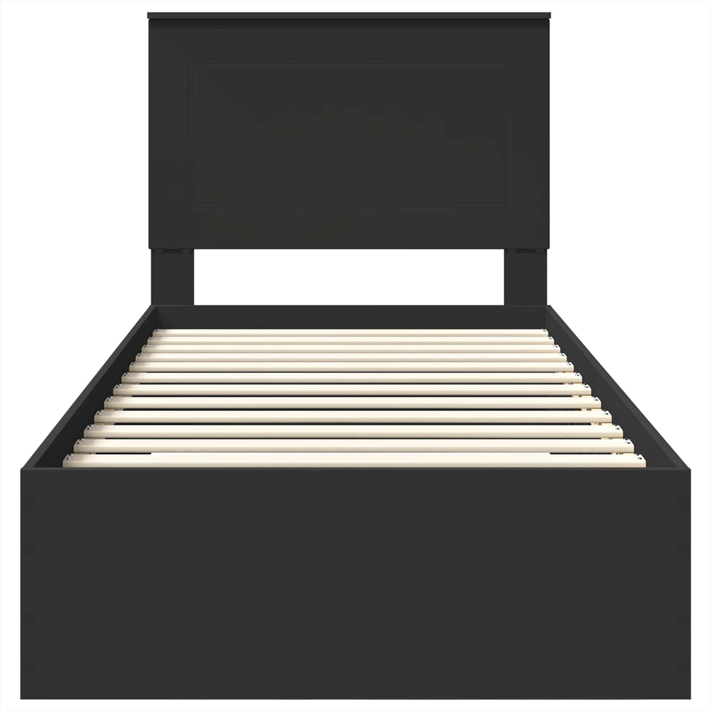 vidaXL Bed Frame Black and Silver 75 x 190 cm Engineered Wood