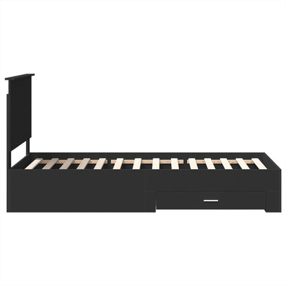 vidaXL Bed Frame Black and Silver 75 x 190 cm Engineered Wood