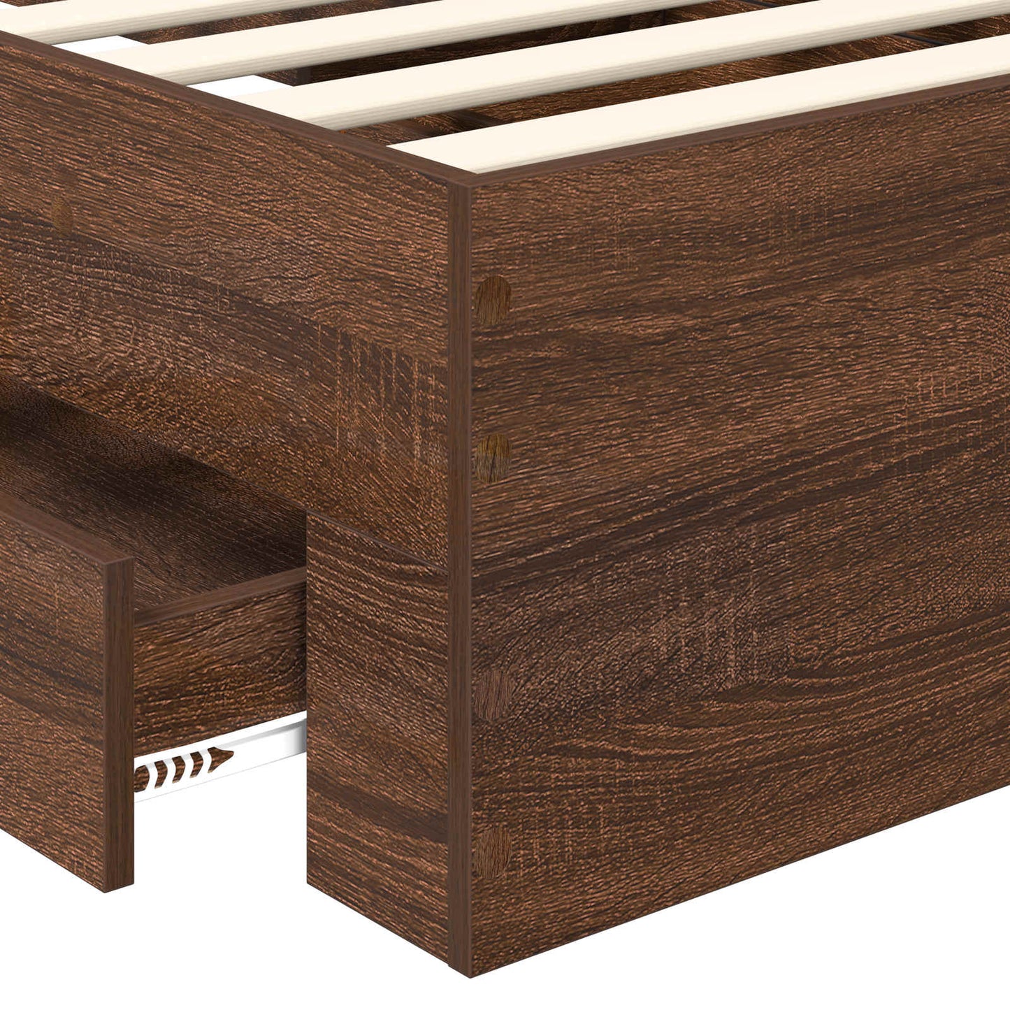 vidaXL Bed Frame Brown Oak and Silver 75 x 190 cm Engineered Wood
