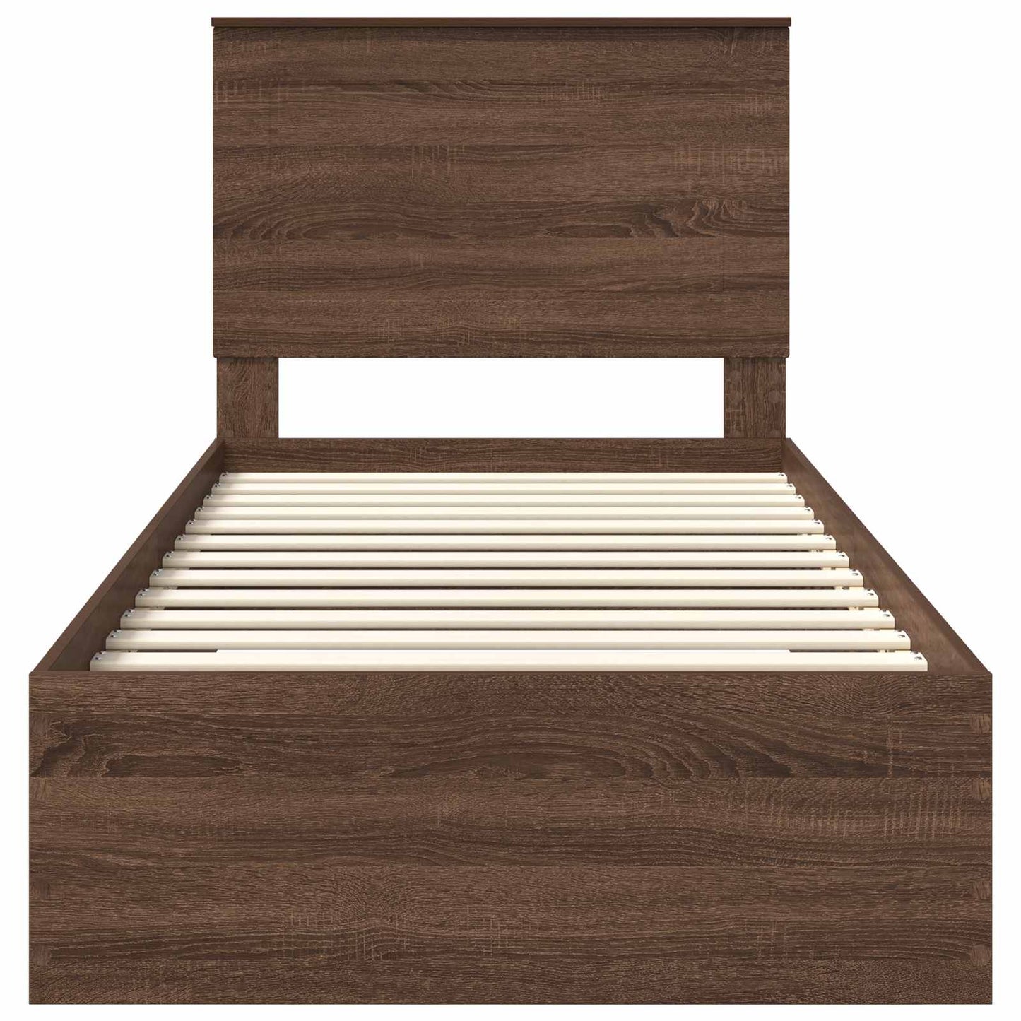 vidaXL Bed Frame Brown Oak and Silver 75 x 190 cm Engineered Wood
