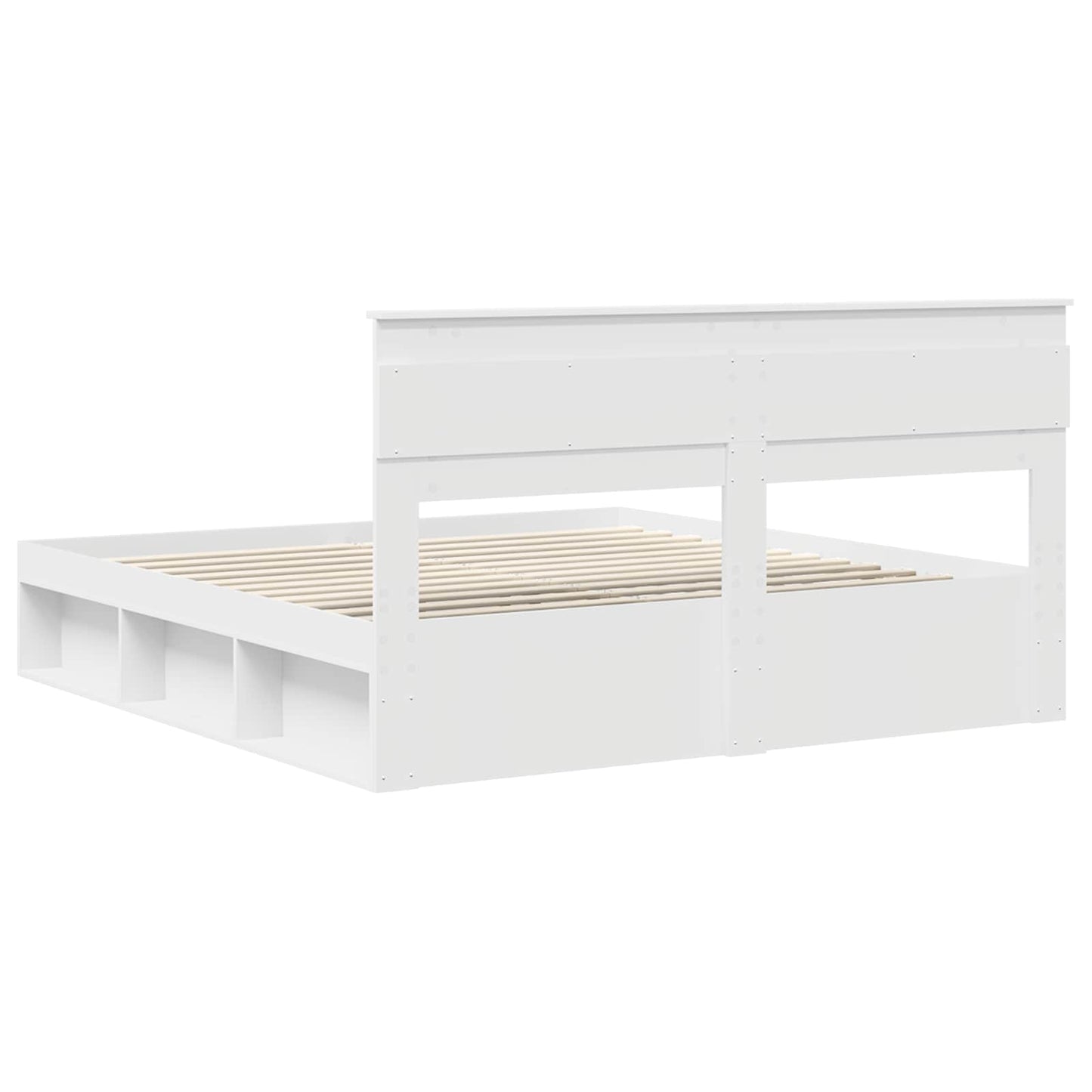 vidaXL Bed Frame with Headboard White 200 x 200 cm Solid Pine Wood