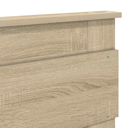 vidaXL Bed Frame with Headboard Sonoma 200 x 200 cm Solid Pine Wood