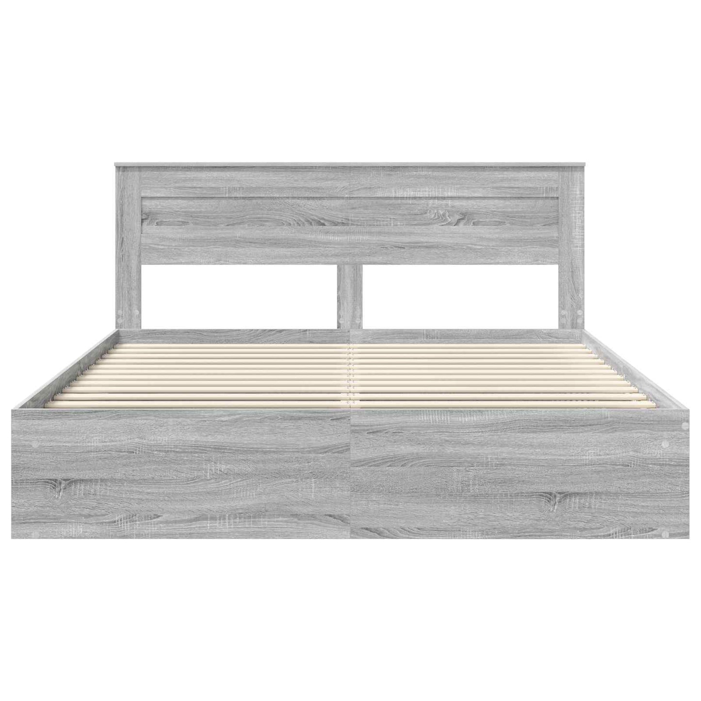 vidaXL Bed Frame Grey Sonoma 180 x 200 cm Solid Pine Wood