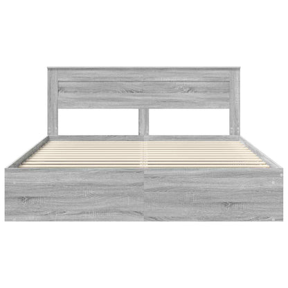 vidaXL Bed Frame Grey Sonoma 180 x 200 cm Solid Pine Wood