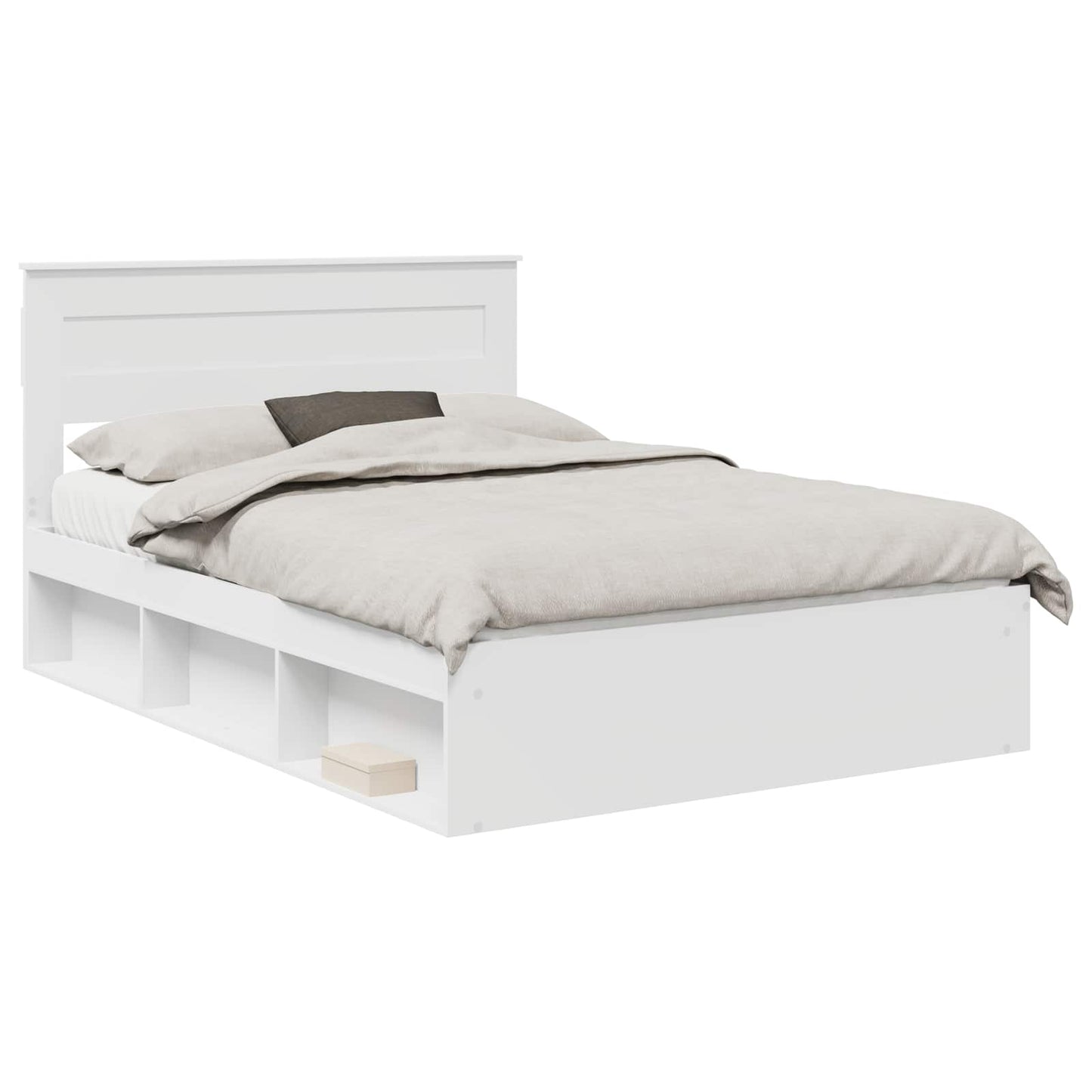 vidaXL Bed Frame with Headboard White 160 x 200 cm Solid Pine Wood