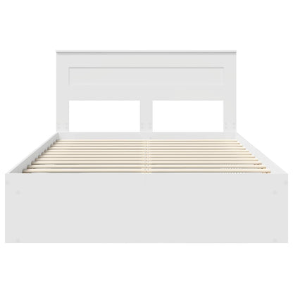 vidaXL Bed Frame with Headboard White 160 x 200 cm Solid Pine Wood