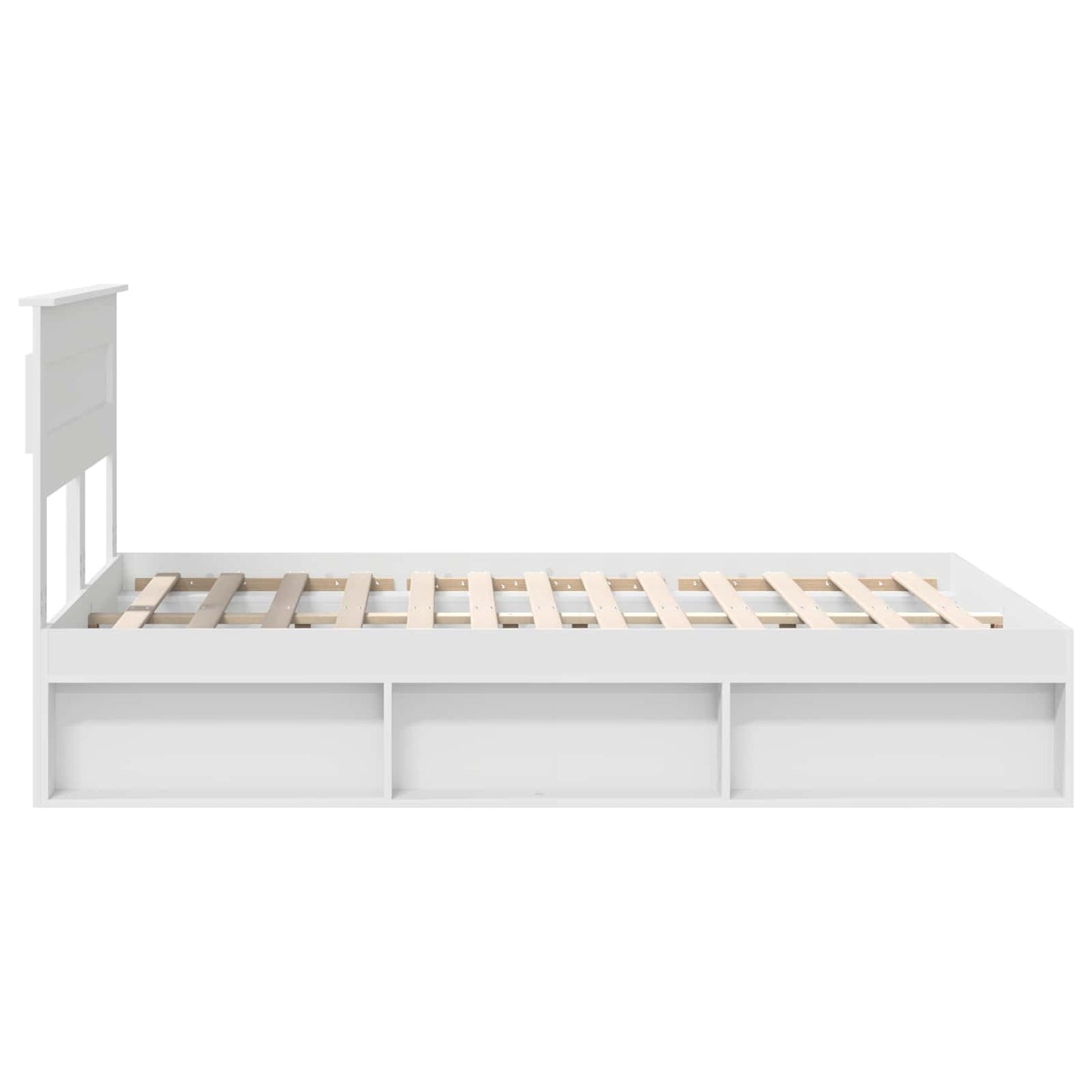 vidaXL Bed Frame with Headboard White 160 x 200 cm Solid Pine Wood