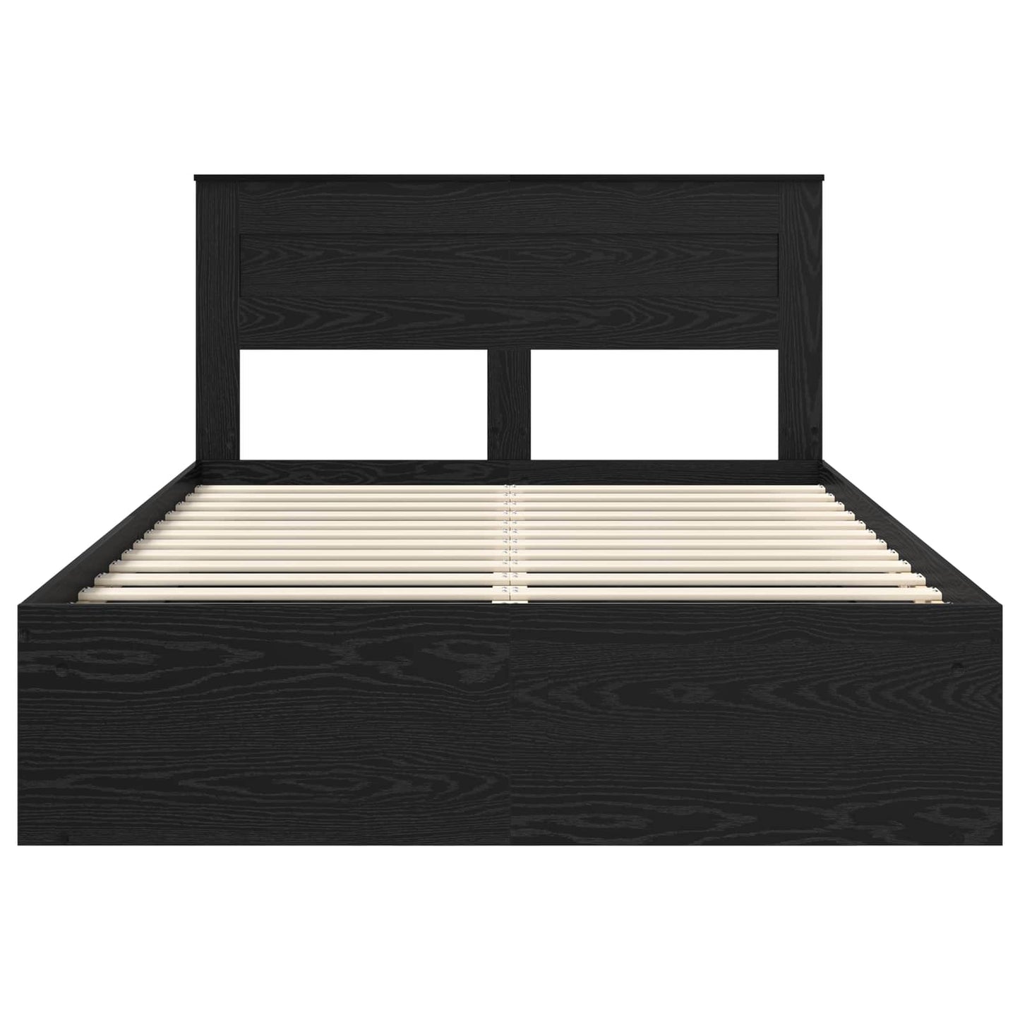 vidaXL Bed Frame with Headboard Black 150 x 200 cm Solid Pine Wood