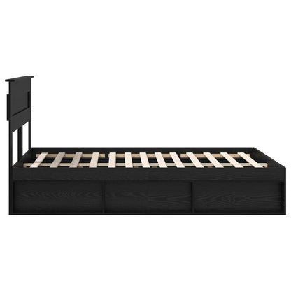 vidaXL Bed Frame with Headboard Black 150 x 200 cm Solid Pine Wood