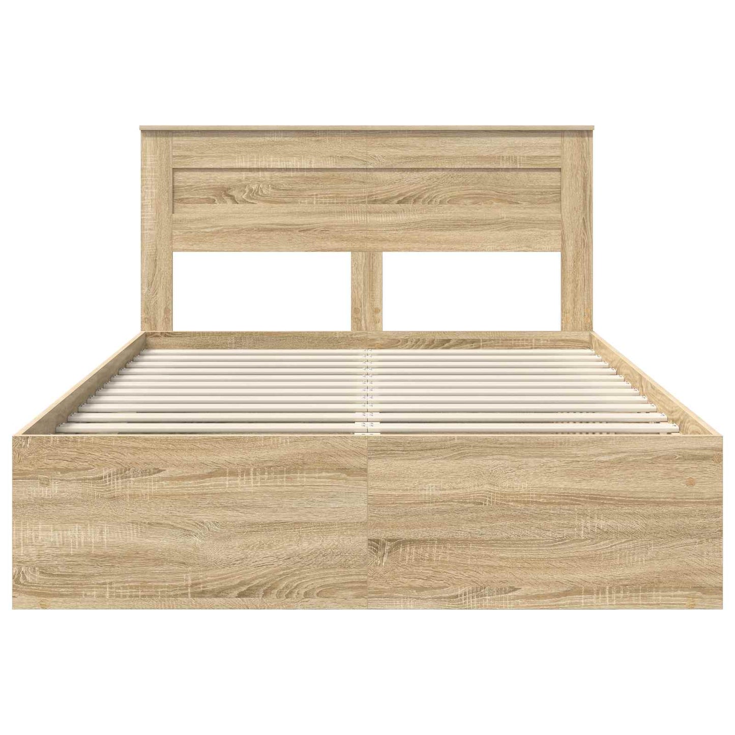 vidaXL Bed Frame with Storage Sonoma Oak 150 x 200 cm Solid Pine Wood