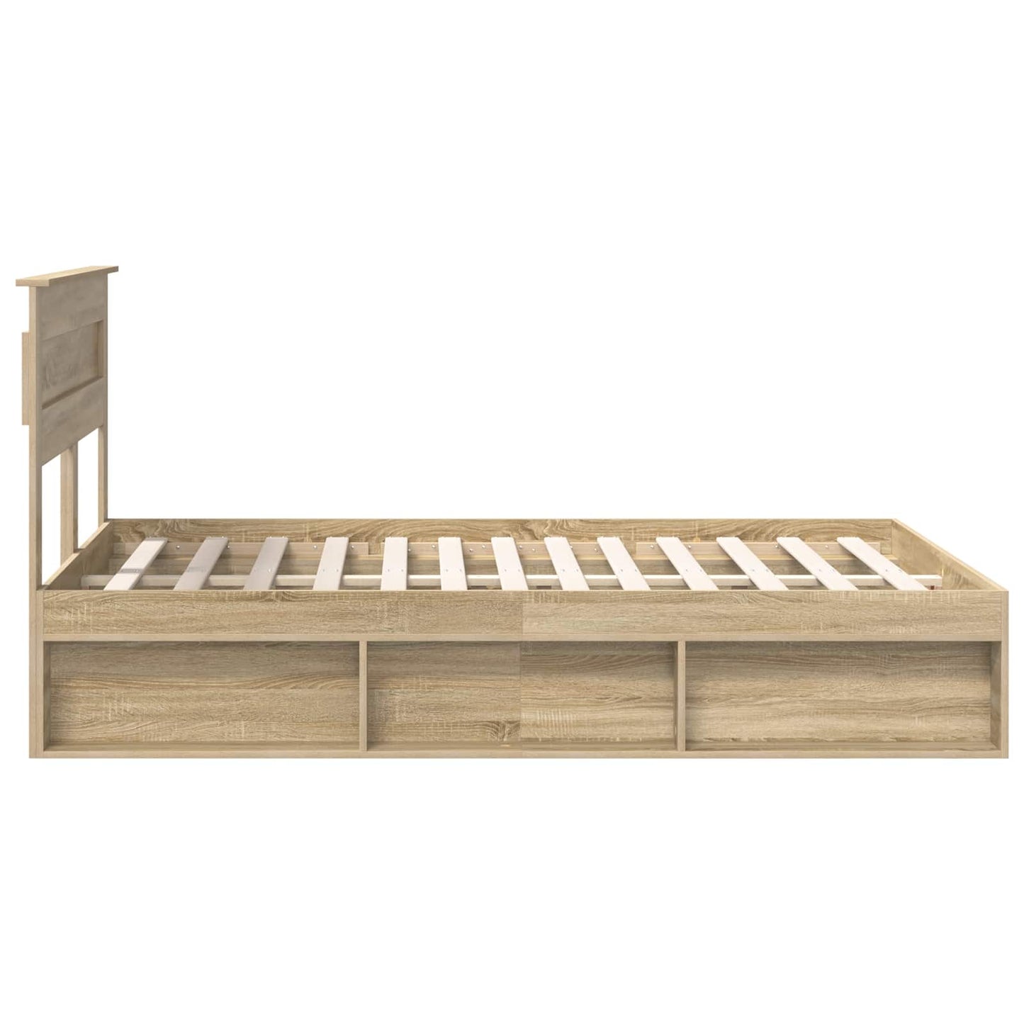vidaXL Bed Frame with Storage Sonoma Oak 150 x 200 cm Solid Pine Wood