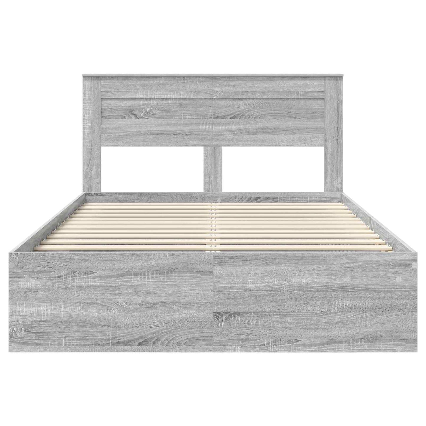 vidaXL Bed Frame with Storage Grey Sonoma 150 x 200 cm Solid Pine Wood