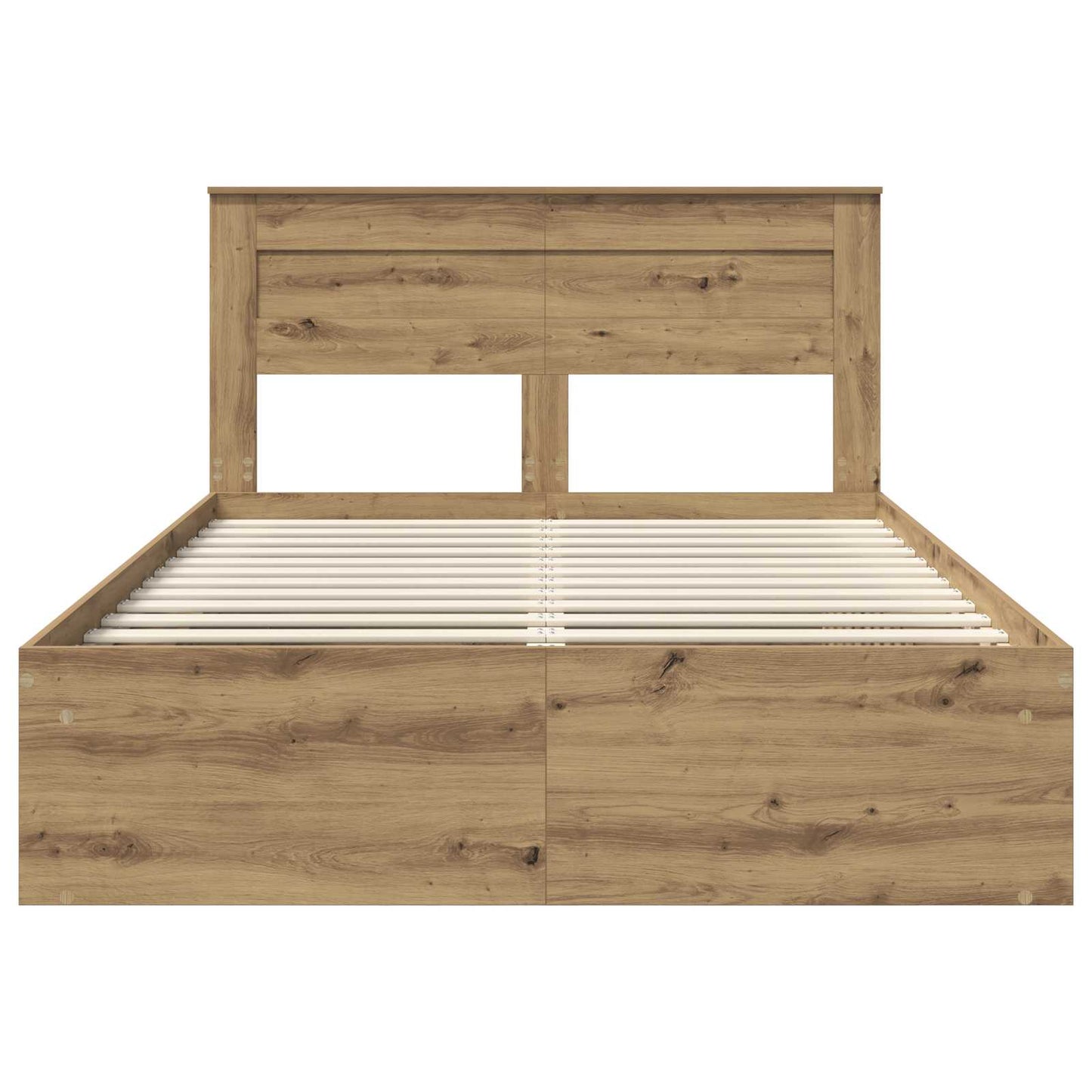 vidaXL Bed Frame Artisian Oak 140 x 190 cm Solid Pine Wood