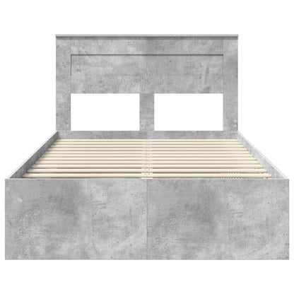 vidaXL Bed Frame Concerte Grey 135 x 190 cm Solid Pine Wood