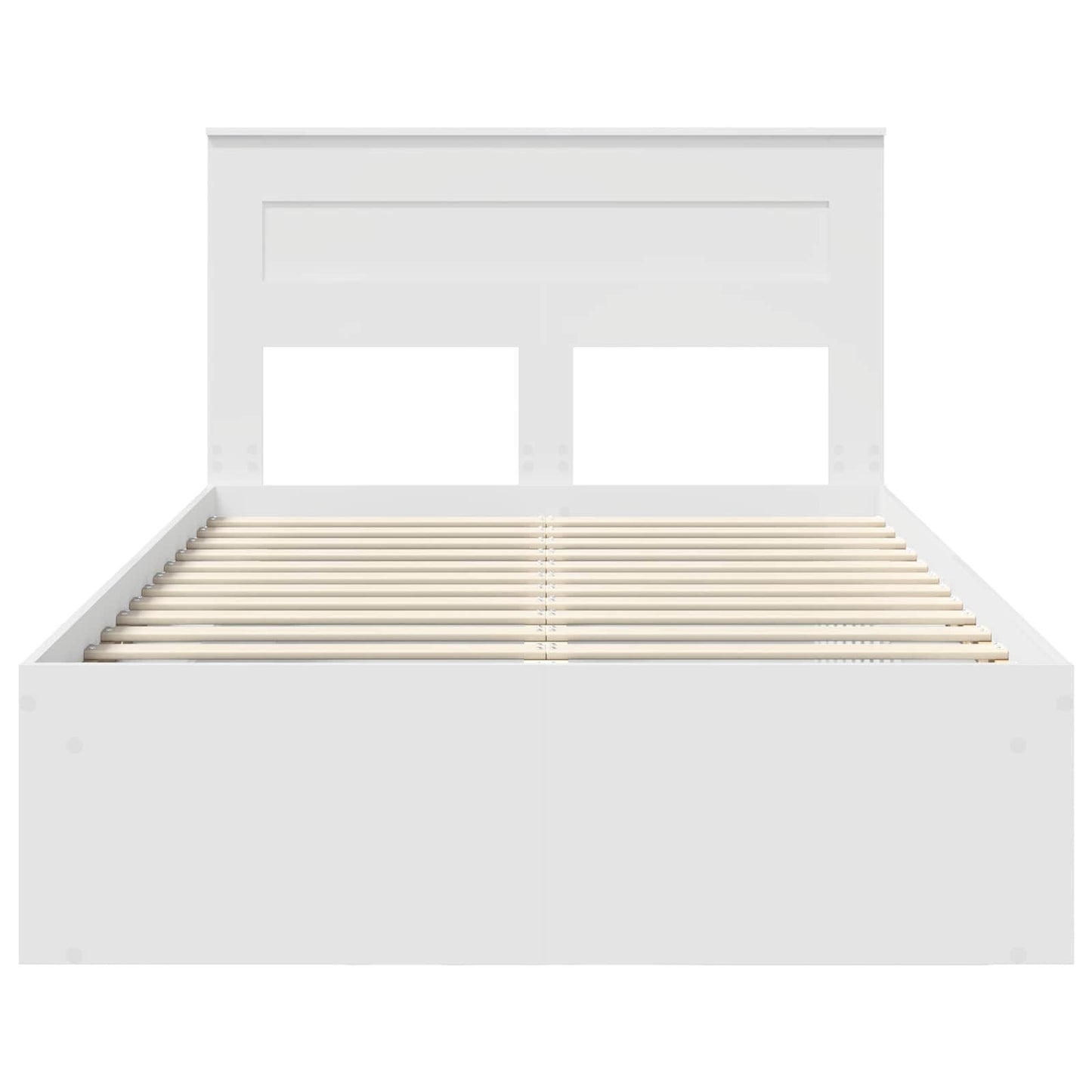 vidaXL Bed Frame with Headboard White 120 x 190 cm Solid Pine Wood