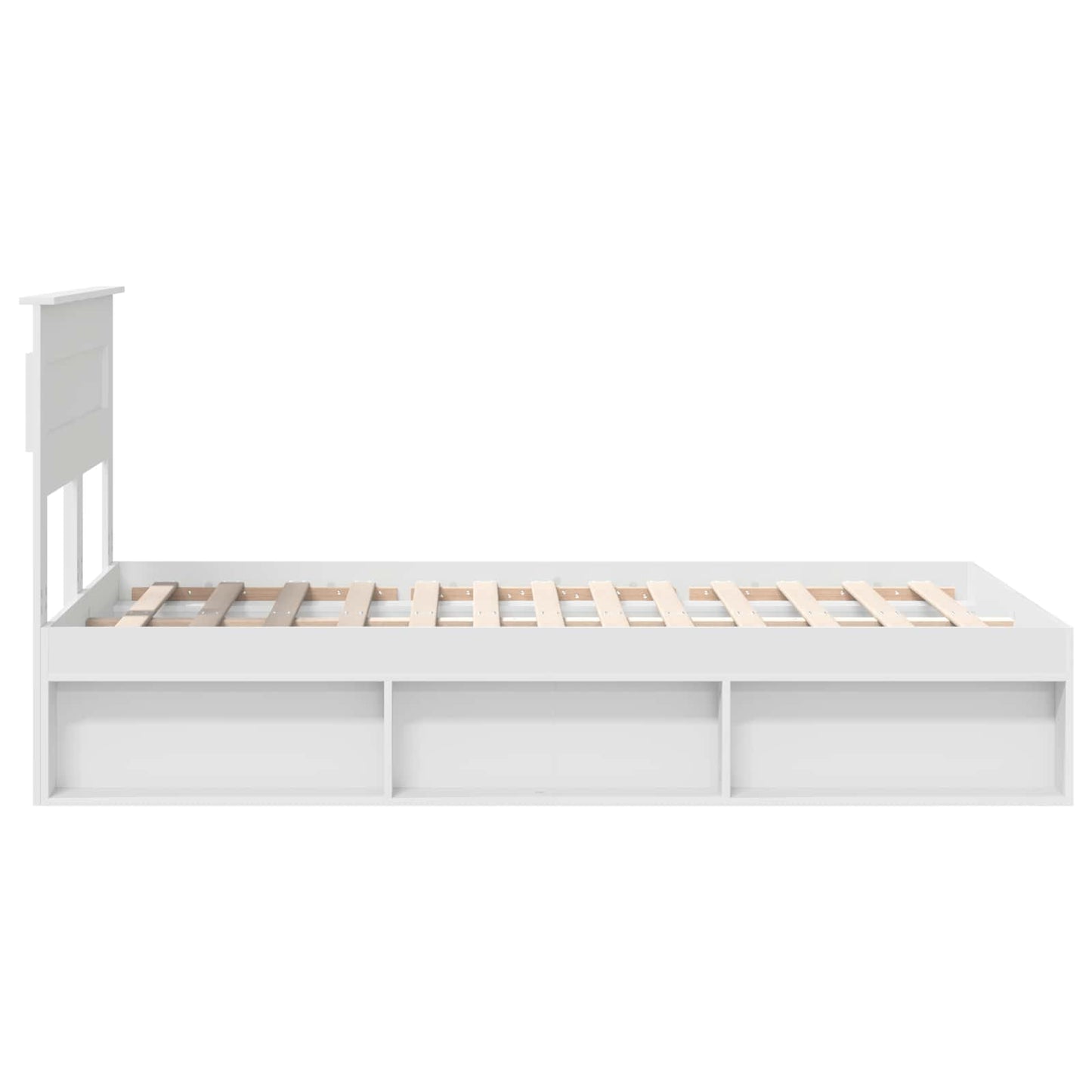 vidaXL Bed Frame with Headboard White 120 x 200 cm Solid Pine Wood