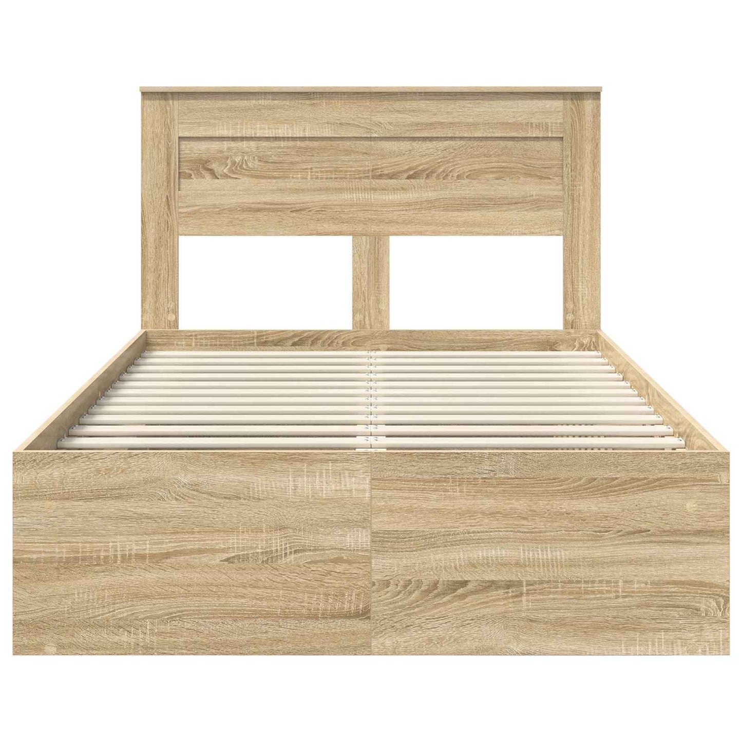 vidaXL Bed Frame with Headboard Sonoma 120 x 200 cm Solid Pine Wood