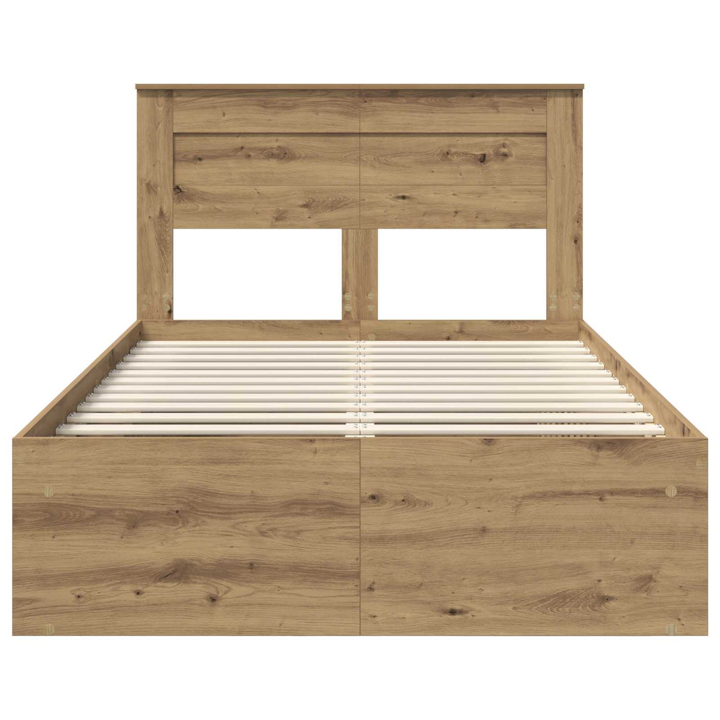 vidaXL Bed Frame Artisian Oak 120 x 200 cm Solid Pine Wood