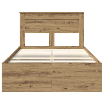 vidaXL Bed Frame Artisian Oak 120 x 200 cm Solid Pine Wood