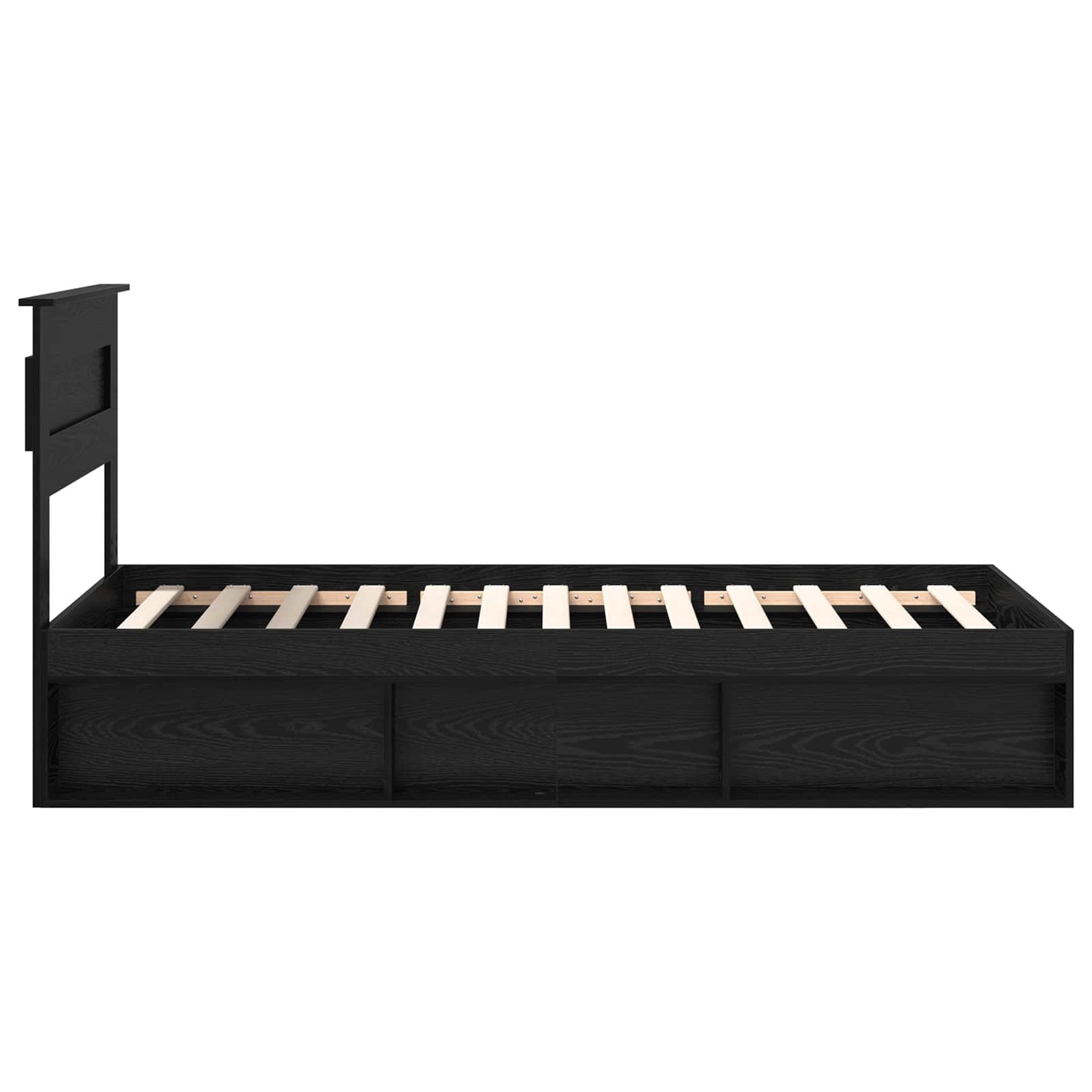 vidaXL Bed Frame with Headboard Black 100 x 200 cm Solid Pine Wood
