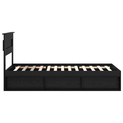 vidaXL Bed Frame with Headboard Black 100 x 200 cm Solid Pine Wood