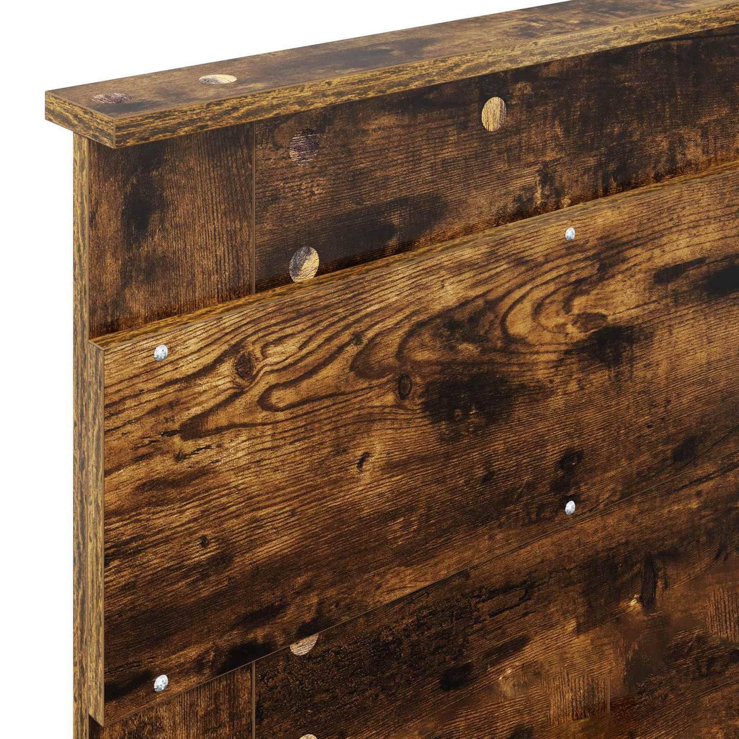 vidaXL Bed Frame with Storage Smoked Oak 100 x 200 cm Solid Pine Wood