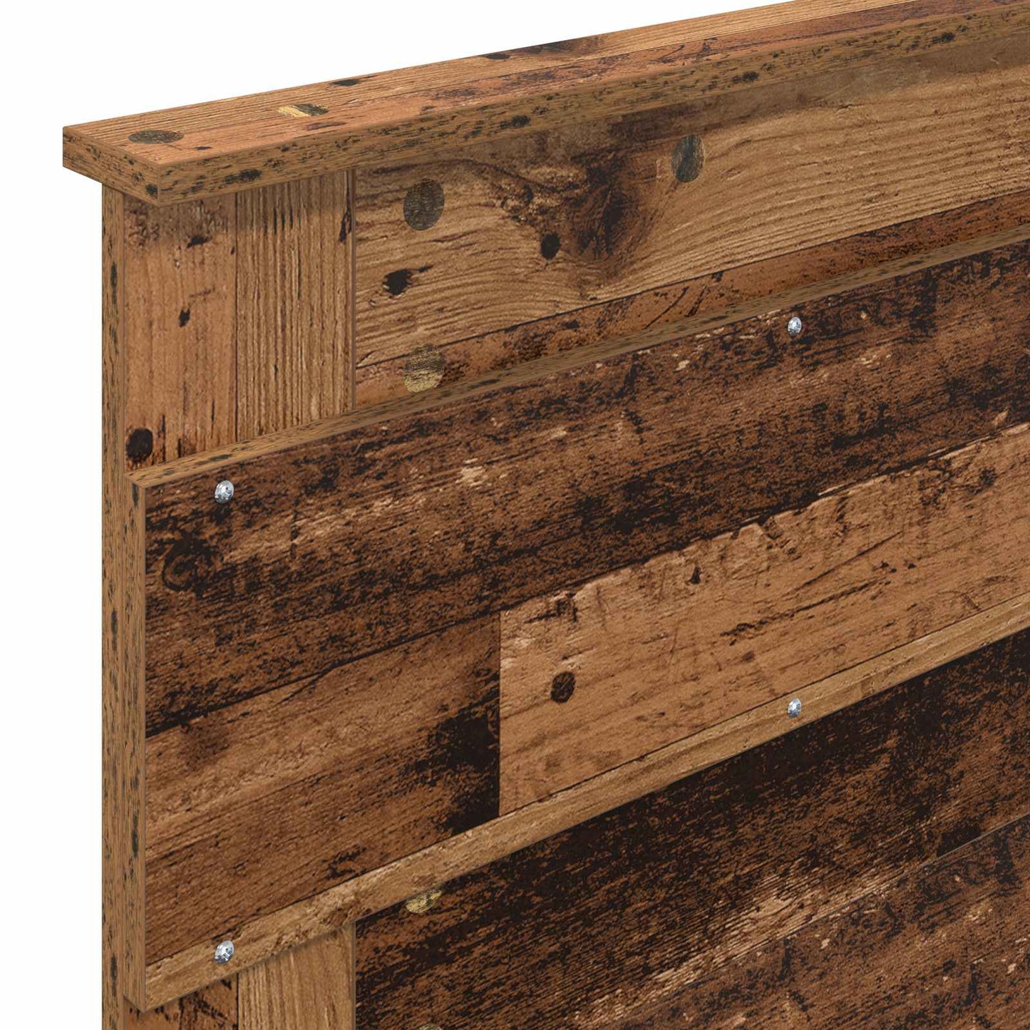 vidaXL Bed Frame with Headboard Old Wood 90 x 200 cm Solid Pine Wood