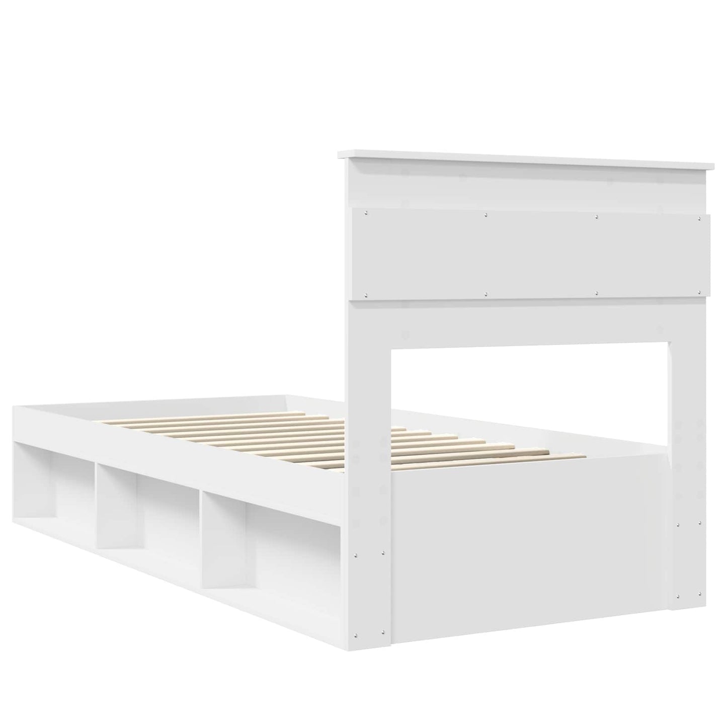 vidaXL Bed Frame with Headboard White 75 x 190 cm Solid Pine Wood