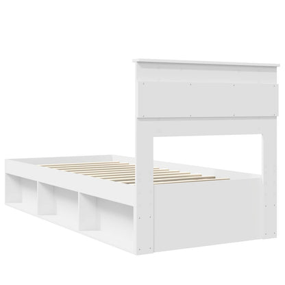 vidaXL Bed Frame with Headboard White 75 x 190 cm Solid Pine Wood