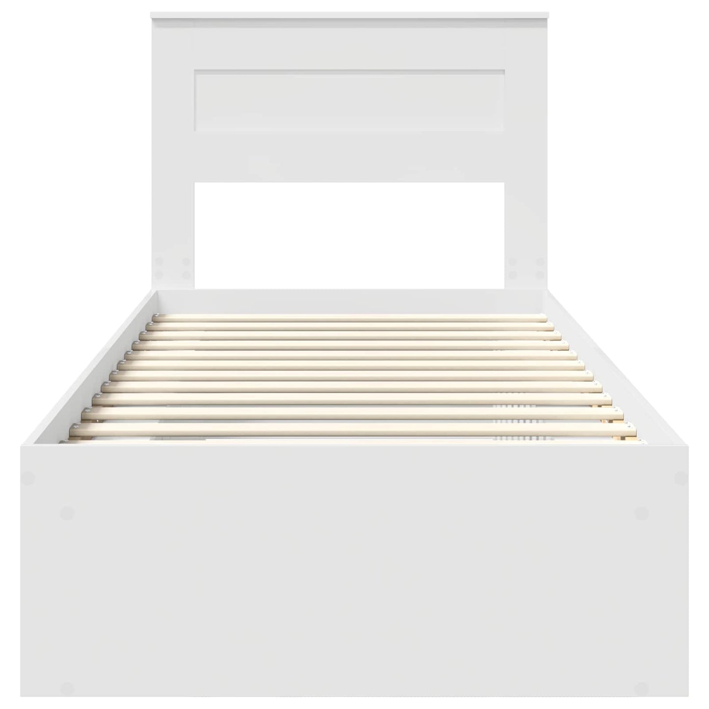vidaXL Bed Frame with Headboard White 75 x 190 cm Solid Pine Wood