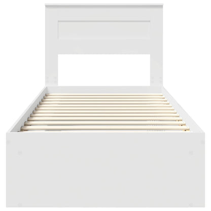 vidaXL Bed Frame with Headboard White 75 x 190 cm Solid Pine Wood