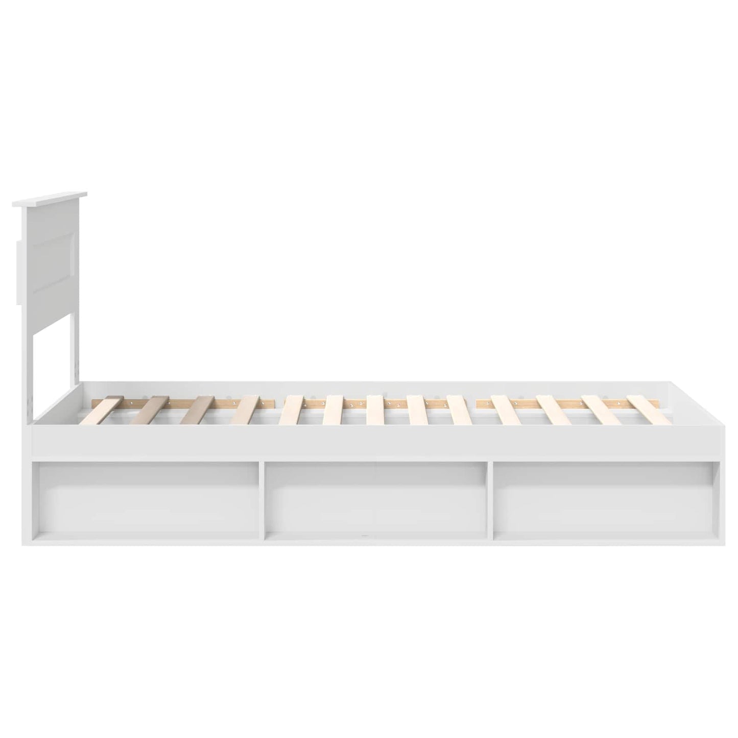 vidaXL Bed Frame with Headboard White 75 x 190 cm Solid Pine Wood
