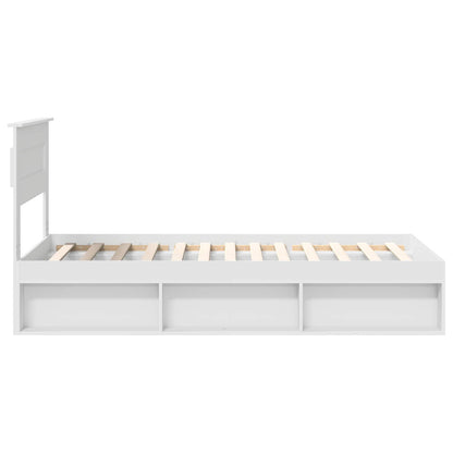 vidaXL Bed Frame with Headboard White 75 x 190 cm Solid Pine Wood
