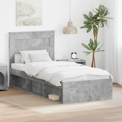 vidaXL Bed Frame Concerte Grey 75 x 190 cm Solid Pine Wood