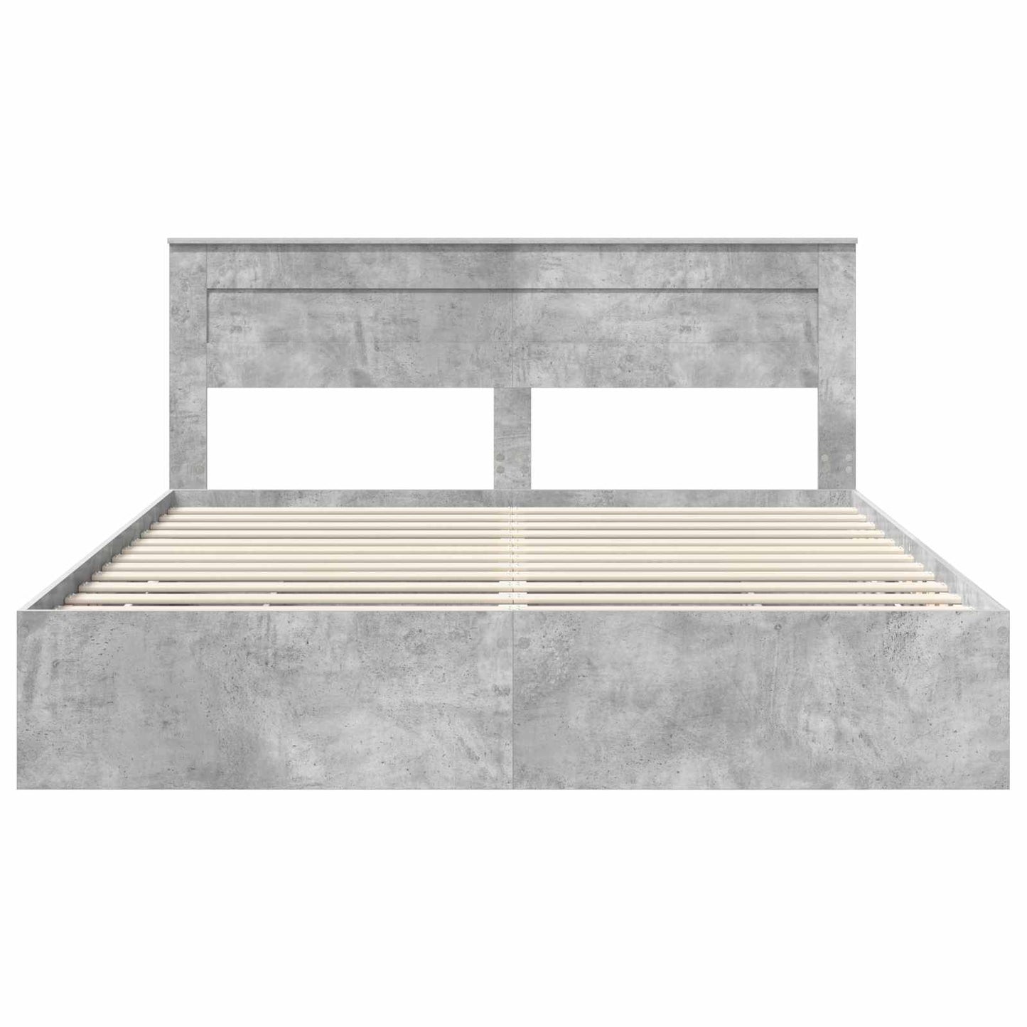 vidaXL Bed Frame with Drawer Concrete Grey 200 x 200 cm Engineer Wood