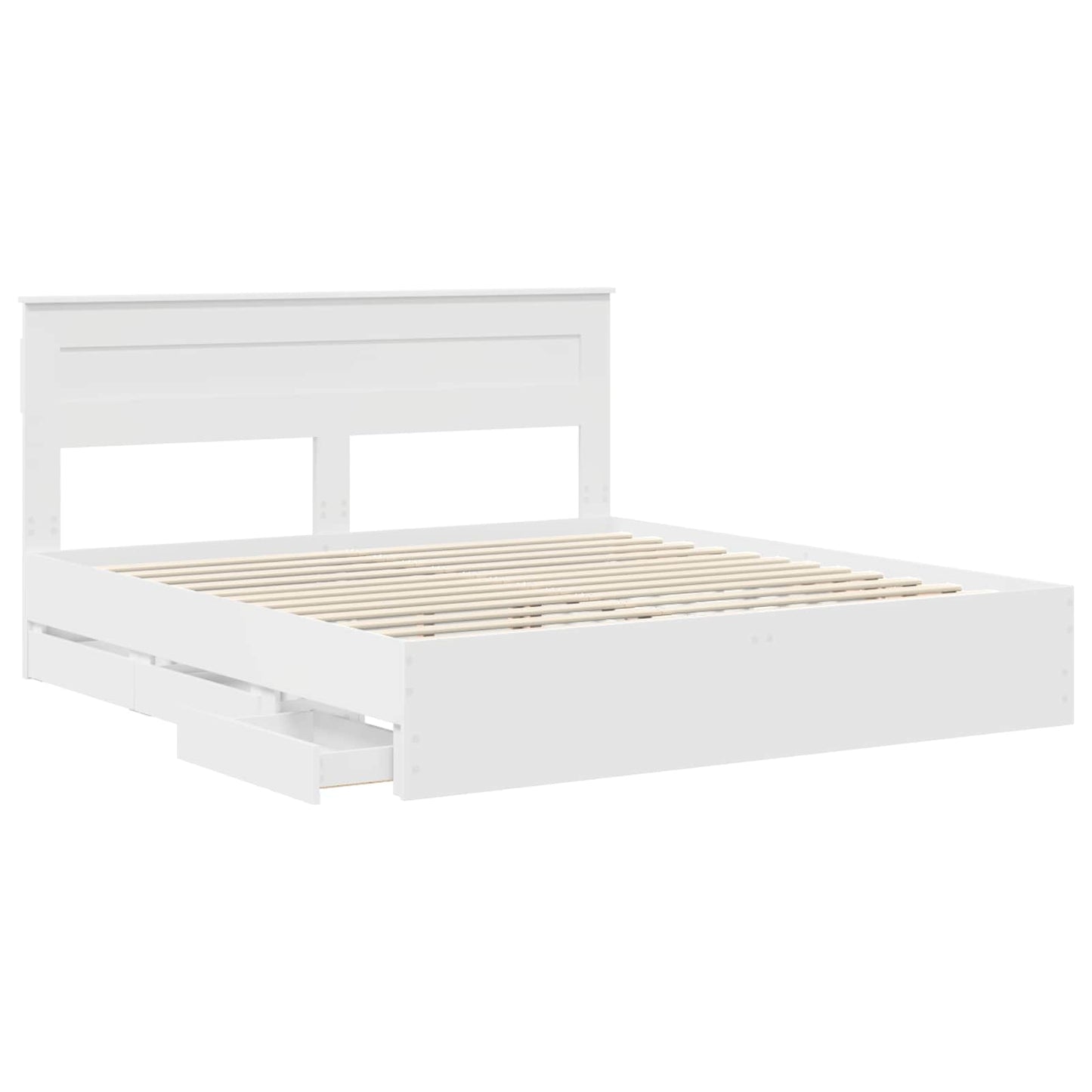 vidaXL Bed Frame with Drawer White 180 x 200 cm Engineer Wood