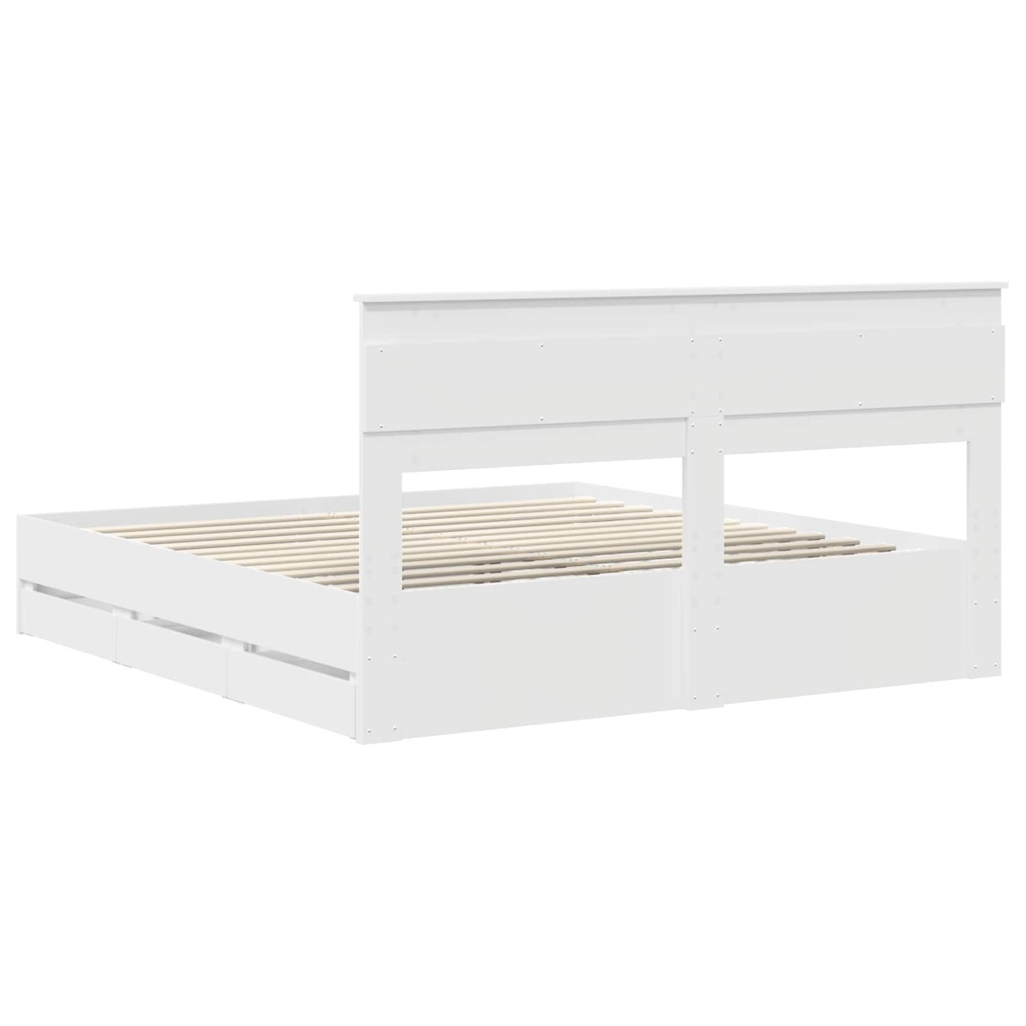 vidaXL Bed Frame with Drawer White 180 x 200 cm Engineer Wood